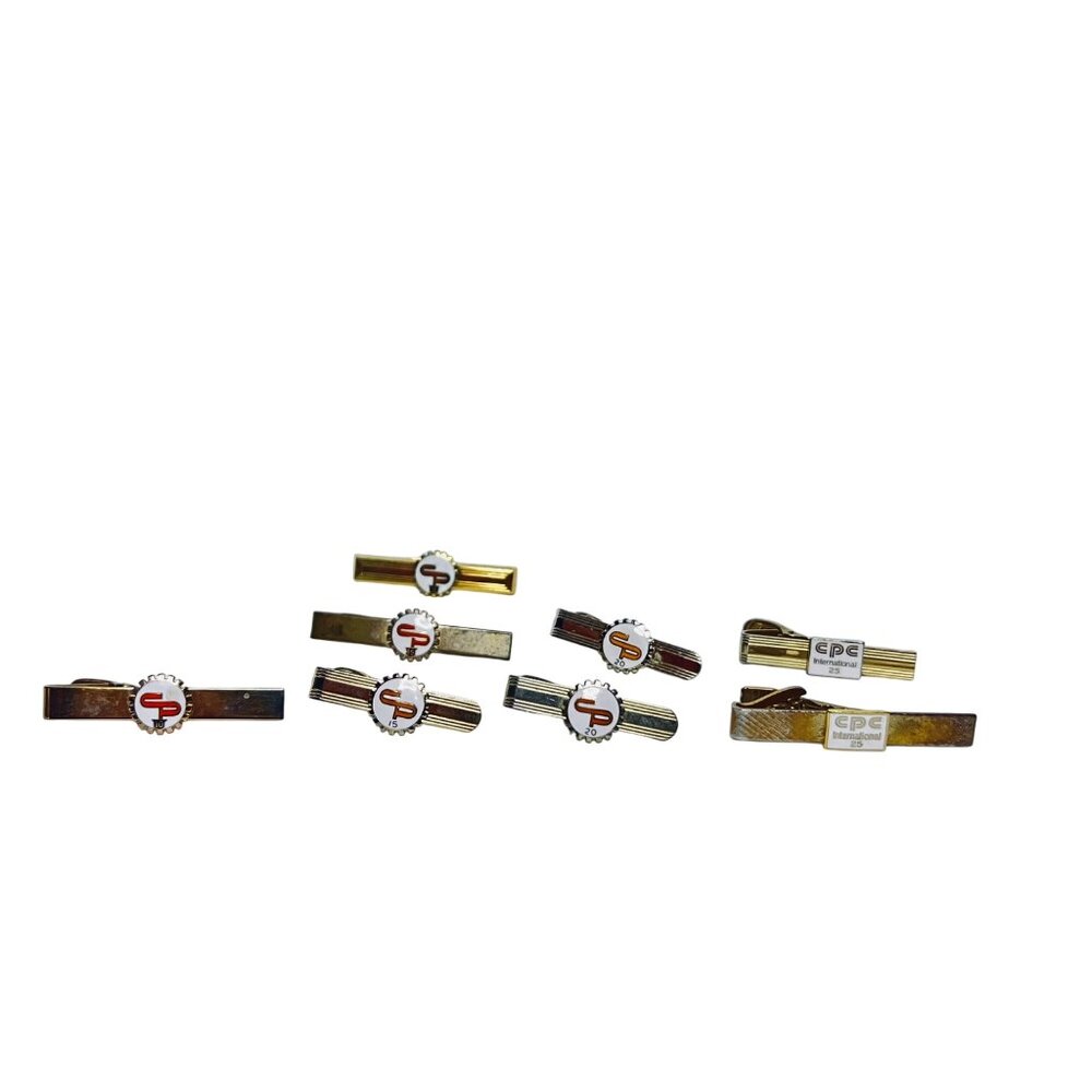 Vintage Lot Of 8 Gold Tone CPC International Anniversary Tie Bars (6062) - Picture 1 of 7